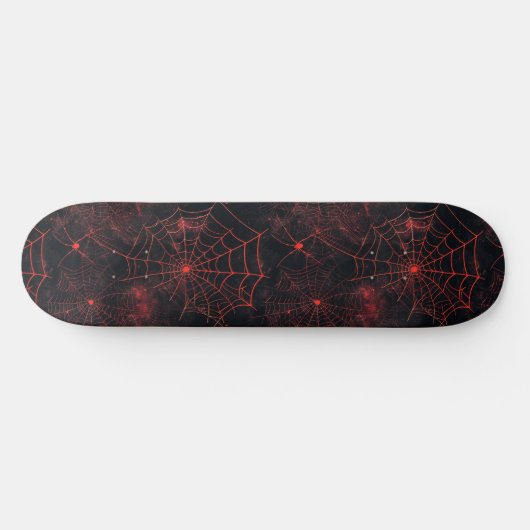 Cool Black and Red Spider Web Design Skateboard (Horz)