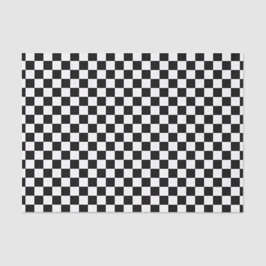 Cool Black and White Checkered Race Flag Pattern Tissuepapier (Voorkant)