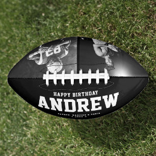 Cool Black and White Modern Birthday Gift Photo American Football
