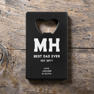 Cool Black and White Modern Monogram Meilleur Papa
