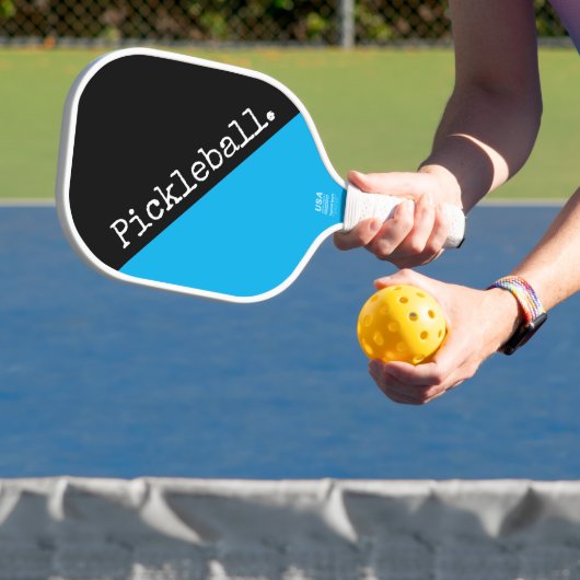 Cool Black BrightStor Blue Slanted Pickleball-teks Pickleball Paddle (Insitu)