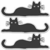 Cool Black Cat Chilling Out Vinyl Sticker Set (Voorkant)
