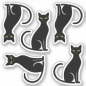 Cool Black Cat Silhouetten Sticker (Voorkant)