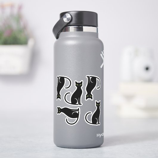 Cool Black Cat Silhouetten Sticker (HydroFlask)
