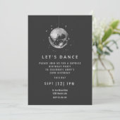 Cool black disco danse anniversaire invitation (Debout devant)