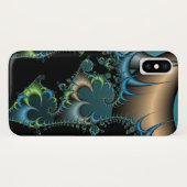 Cool Black en Blue Fractal Case-Mate iPhone Case (Achterkant (horizontaal))