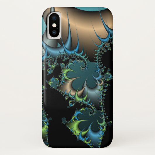 Cool Black en Blue Fractal Case-Mate iPhone Case (Achterkant)