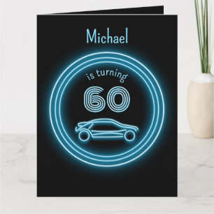 Cool Black en Neon Kijk Blauwe Racecar voor Mannen Kaart