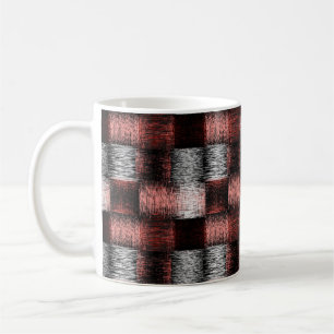 Cool Black en Red Checkerboard Patroon Koffiemok
