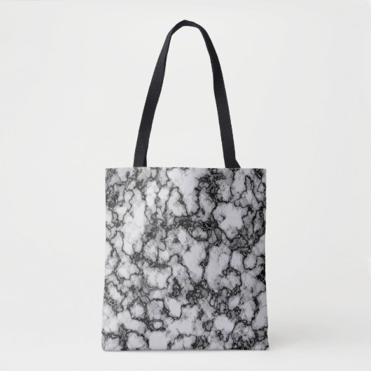 COOL Black en White Marble Pattern Tote Bag (Voorkant)