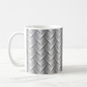 Cool Black en White Metallic Weaving Pattern Koffiemok