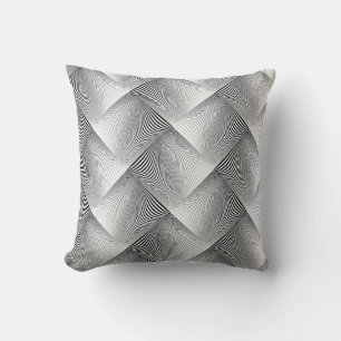 Cool Black en White Metallic Weaving Pattern Kussen
