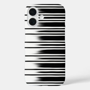 Cool Black en White Striped Pattern iPhone 16 Hoesje