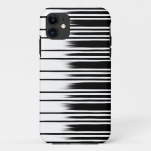 Cool Black en White Striped Pattern iPhone 11 Hoesje