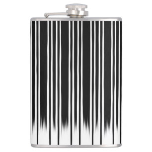 Cool Black en White Striped Pattern Heupfles