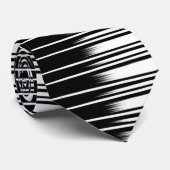 Cool Black en White Striped Pattern Stropdas (Opgerold)