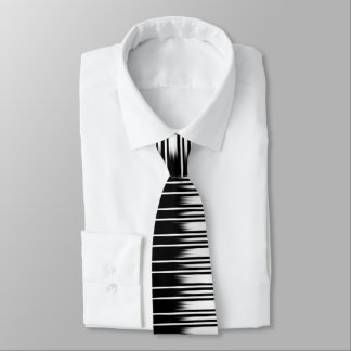 Cool Black en White Striped Pattern Stropdas