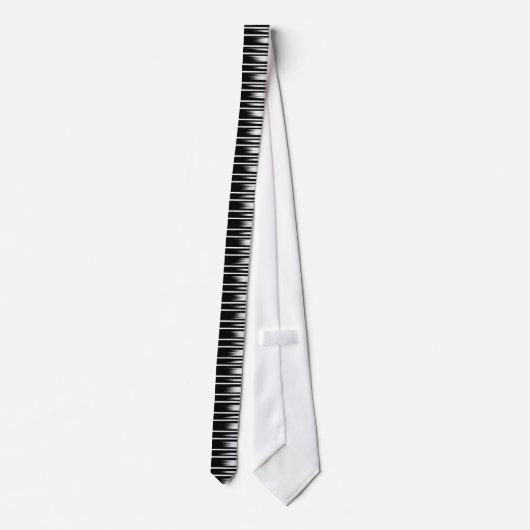 Cool Black en White Striped Pattern Stropdas (Achterkant)