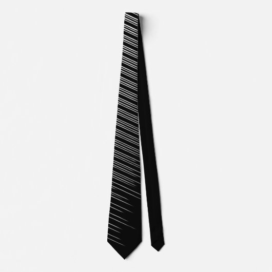 Cool Black en White Striped Pattern Stropdas (Voorkant)