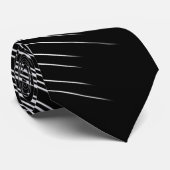 Cool Black en White Striped Pattern Stropdas (Opgerold)