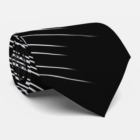 Cool Black en White Striped Pattern Stropdas (Opgerold)