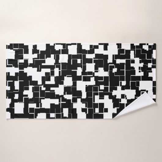 Cool Black en White Trendy Stylish Pattern Badhanddoek (Badhanddoek)