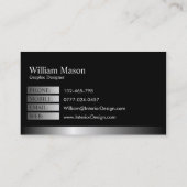 Cool Black et Silver Carte de visite juridique (Dos)