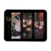 Cool Black Golden Romantic Wedding 3 Multi Photos Magneet (Horizontaal)