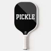 Cool Black Grey Bold Diagonal Slice Cute Motto Pickleball Paddle (Achterkant)