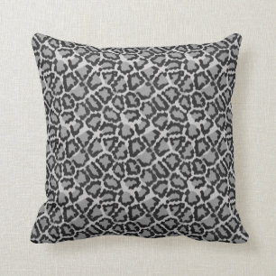 Cool Black & Grey Leopard Print Pattern Pillow Kussen