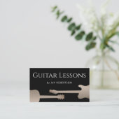 Cool Black Guitare Carte de visite enseignant (Debout devant)
