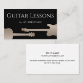 Cool Black Guitare Carte de visite enseignant (Devant / Derrière)