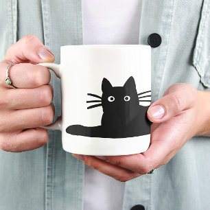 Cool Black Kitty Cat Purrfect Feline Lover's Koffiemok