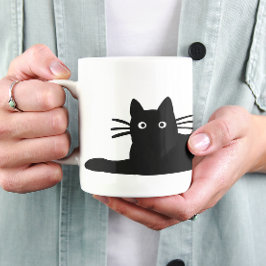 Cool Black Kitty Cat Purrfect Feline Lover's Koffiemok