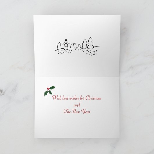 Cool Black Labrador Cartoon Kerst Feestdagen Kaart (Binnen)