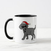 Cool Black Labrador kerstCartoon Mok (Links)