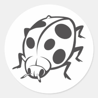 Cool Black Ladybug Tattoo Logo Ronde Sticker