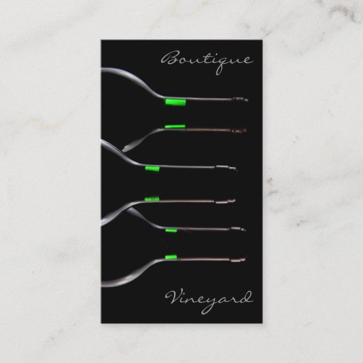 Cool Black Modern Wine Bottle Carte de visite phot (Devant)