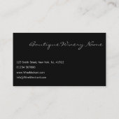 Cool Black Modern Wine Bottle Photo Visitekaartje (Achterkant)