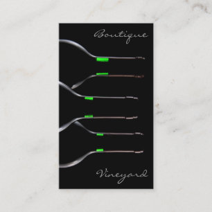 Cool Black Modern Wine Bottle Photo Visitekaartje