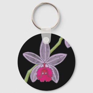 Cool Black Orchid Flower Custom Sleutelhanger
