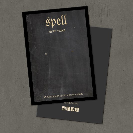 Cool Black Rustic Edgy Earring Display Kaart