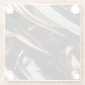 Cool Black, Silver en Copper Abstract 3D-effect Glazen Onderzetter (Achterkant)