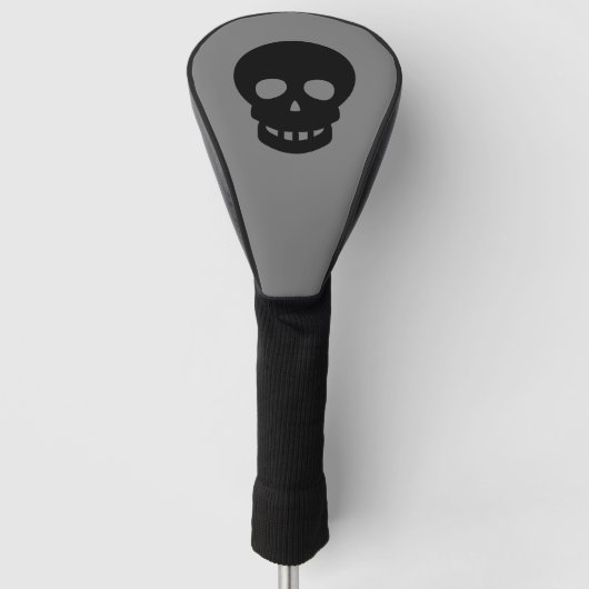 Cool Black Skull Dark Grey Golfheadcover (Voorkant)