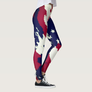 Cool Black USA American Flag Leggings