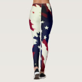Cool Black USA American Flag Leggings (Dos)