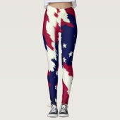 Cool Black USA American Flag Leggings (Devant)