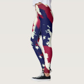Cool Black USA American Flag Leggings (Gauche)