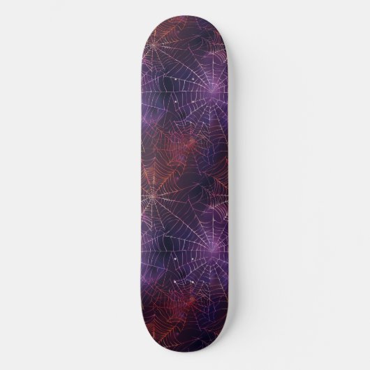 Cool Black violet Red Spider Web Design Skateboard (Recto)
