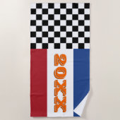 Cool Black White Checkered Race Flag Pattern Strandlaken (Voorkant)